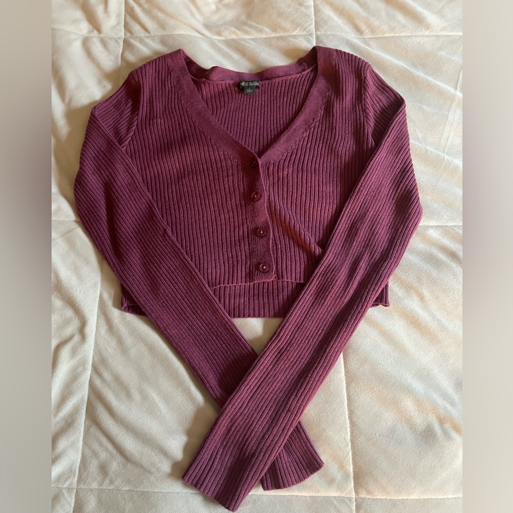 Maroon Cropped Wild Fable Sweater